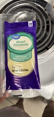 Great Value Sliced Provolone package