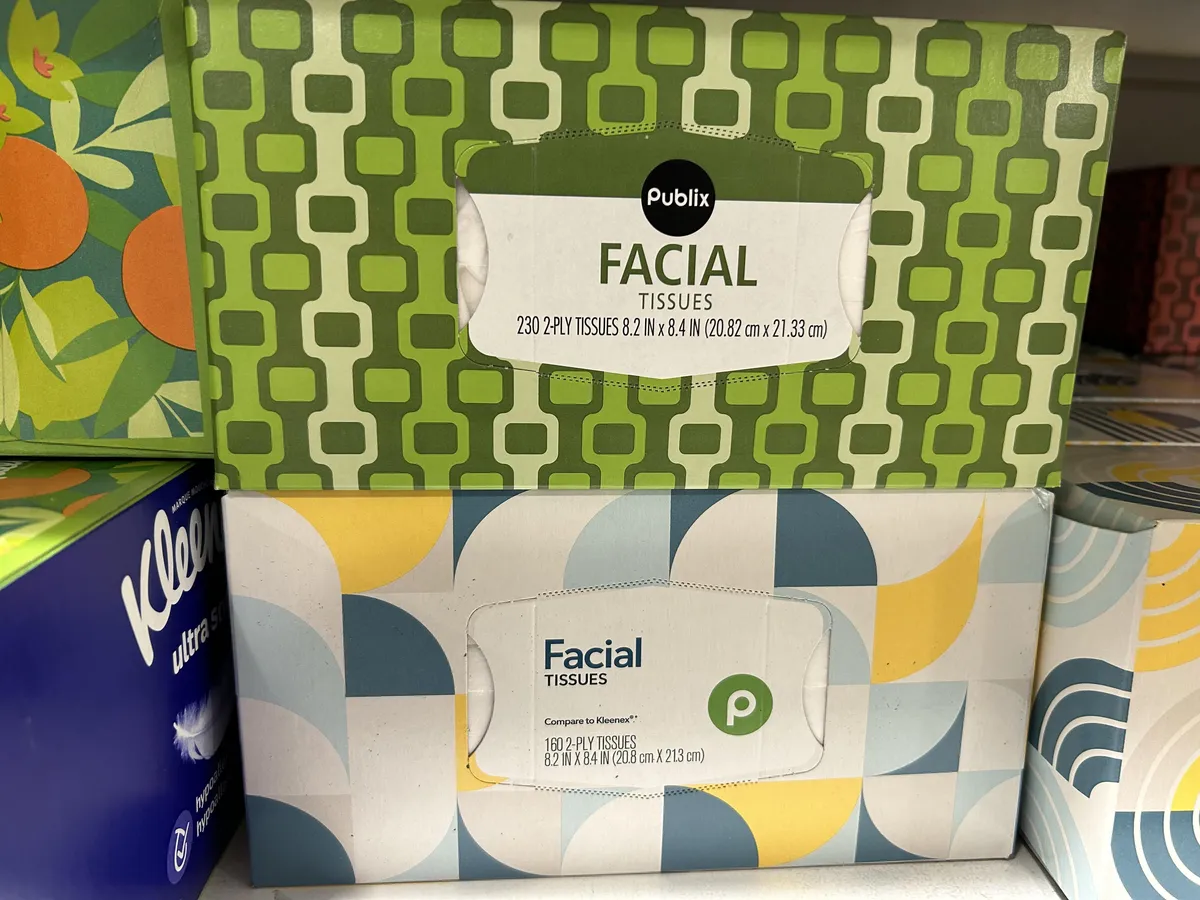 Publix Facial Tissues — 230ct to 160ct