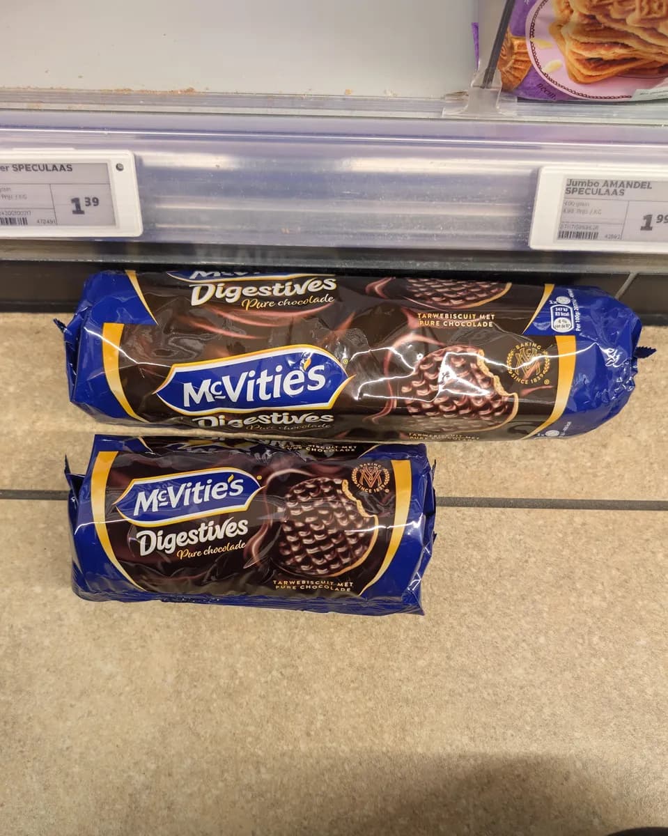 McVitie's digestive cookies — 400g to 266g