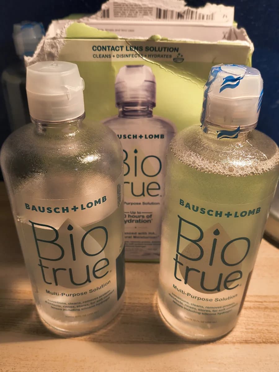Bausch & Lomb contact lens solution — 12fl oz to 10fl oz