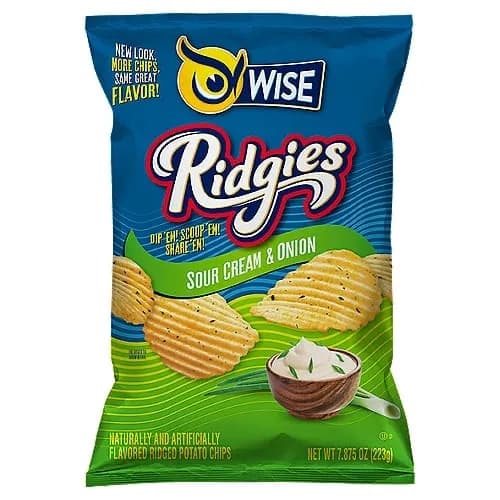 Wise Ridgies Sour Cream Onion — 7.5oz to 7.875oz