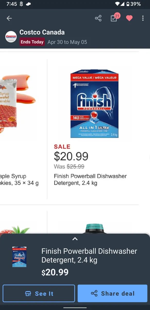 Finish dishwasher tabs package photo