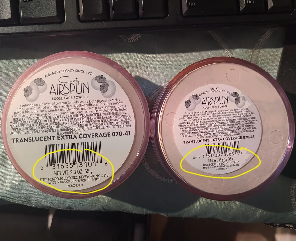 Coty Airspun Face Powder — 65g to 35g