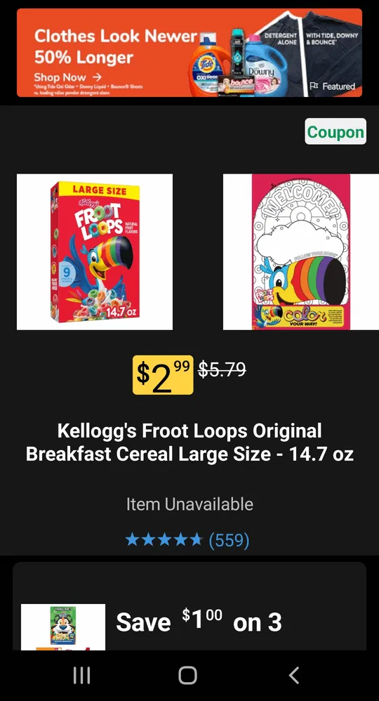 Kellogg Froot Loops package