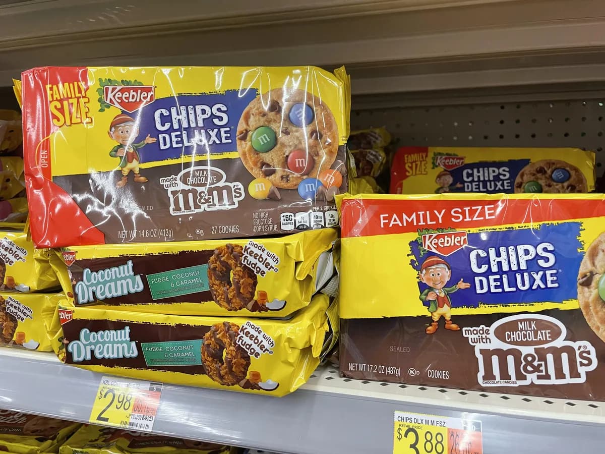 Keebler Chips Deluxe M&M's Milk Chocolate — 17.2oz to 14.6oz