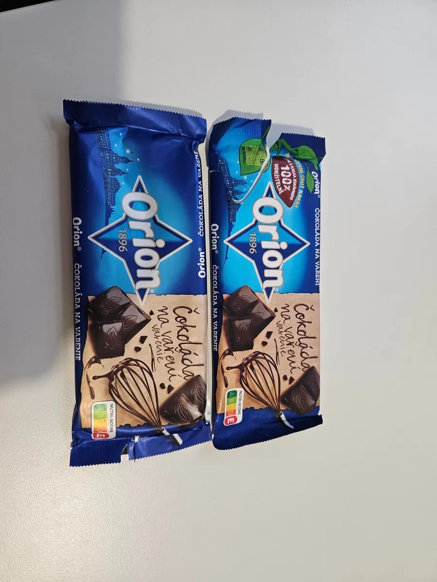 Orion cooking chocolate — 100g to 90g