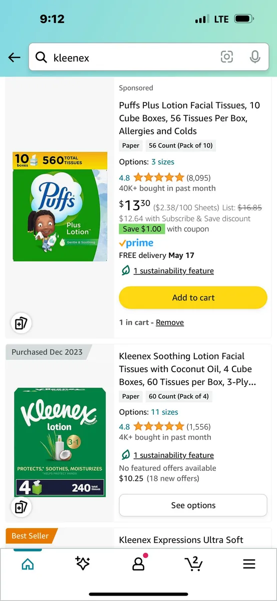 Kleenex Kleenex Tissues package
