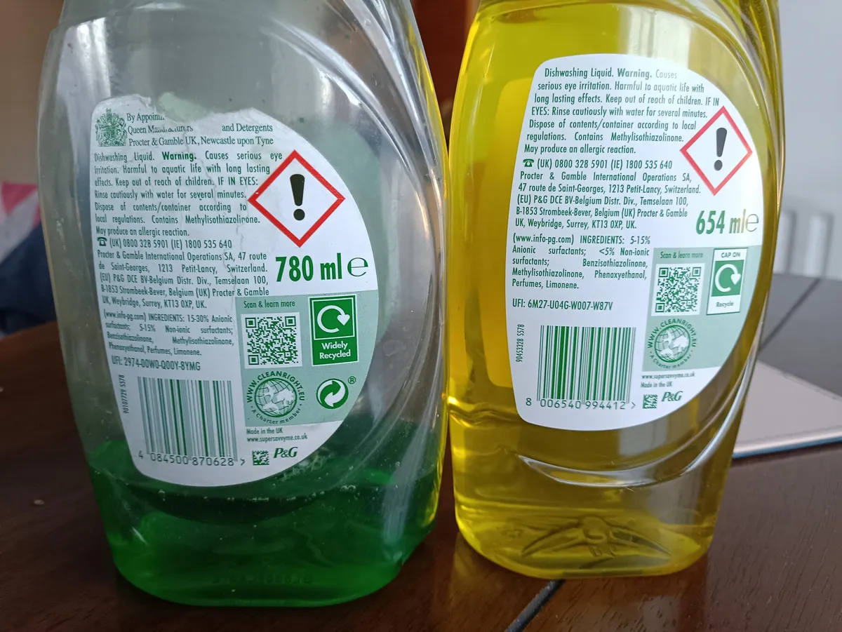 Fairy Fairy Original Green — 780ml to 654ml