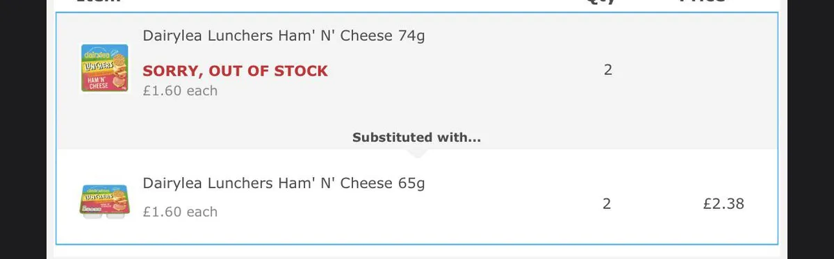 Lunchables Lunchables/Lunchers — 74g to 65g