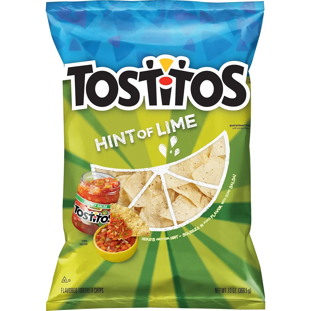 Frito-Lay Tostitos Hint of Lime — 10oz to 8oz
