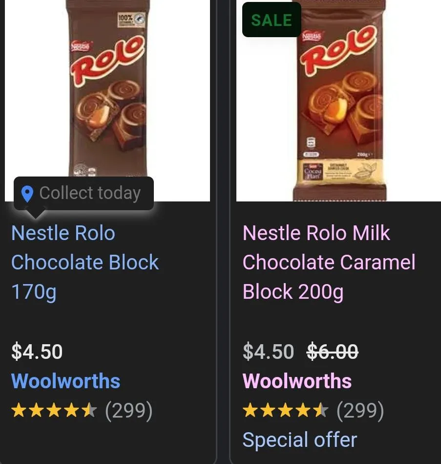 Rolo Rolo Chocolate — 200g to 170g