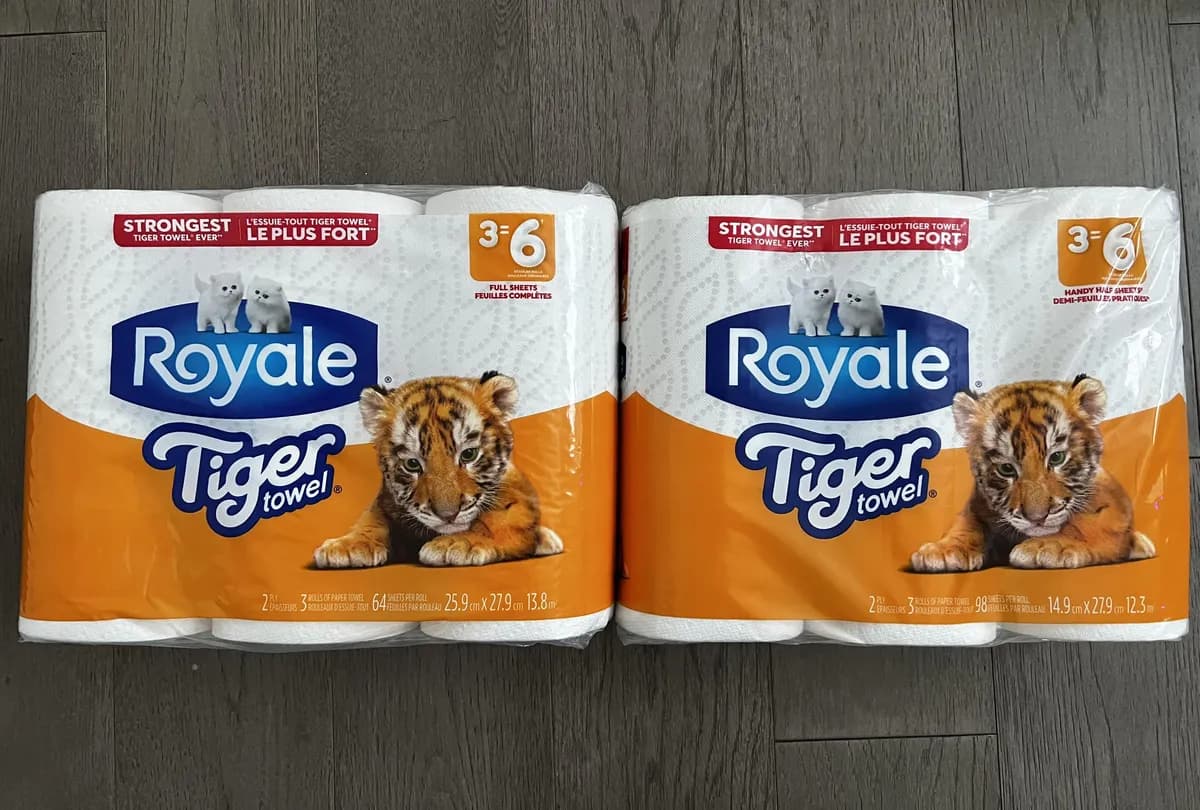 Tiger Brand Paper Towels — 25.9cm to 14.9cm