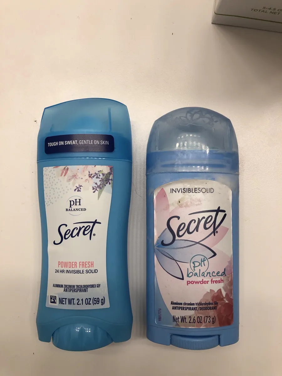 Secret Secret Deodorant — 2.6oz to 2.1oz