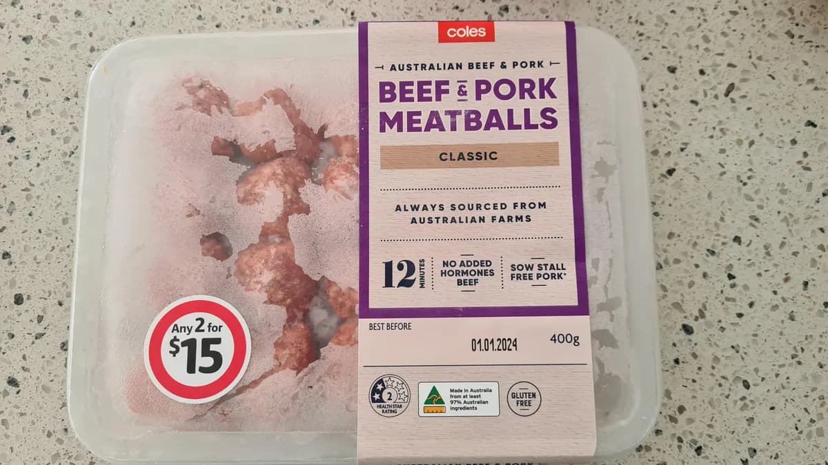 Coles meatballs — 560g to 400g
