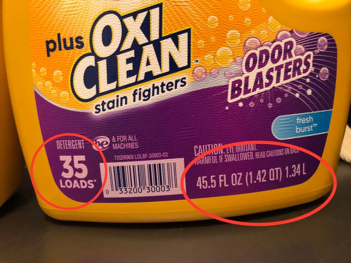 OxiClean Laundry Detergent — 1.81L to 1.34L