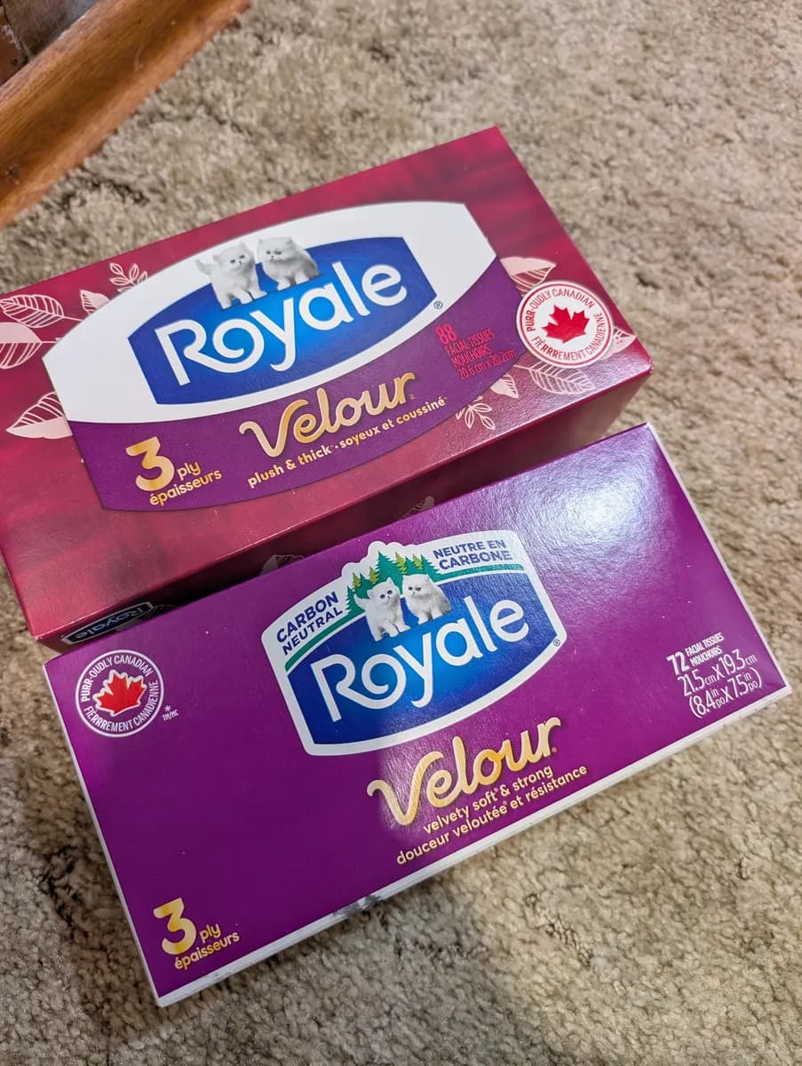 Royale Tissue box — 88ct to 72ct