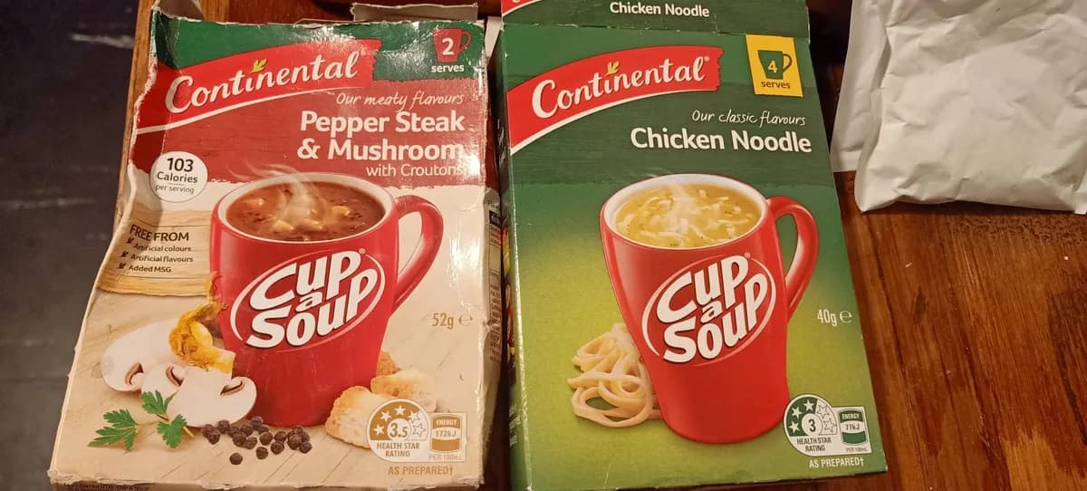 Continental Soup packets — 52g to 40g