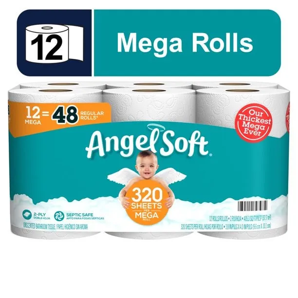 Angel Soft Angel Soft Mega Toilet Paper — 480ct to 320ct