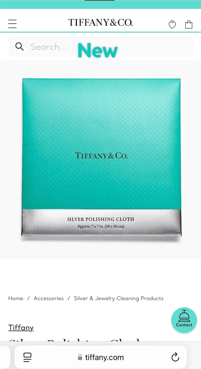 Tiffany & Co. Silver jewelry cleaning cloth — 18inch square to 7inch square