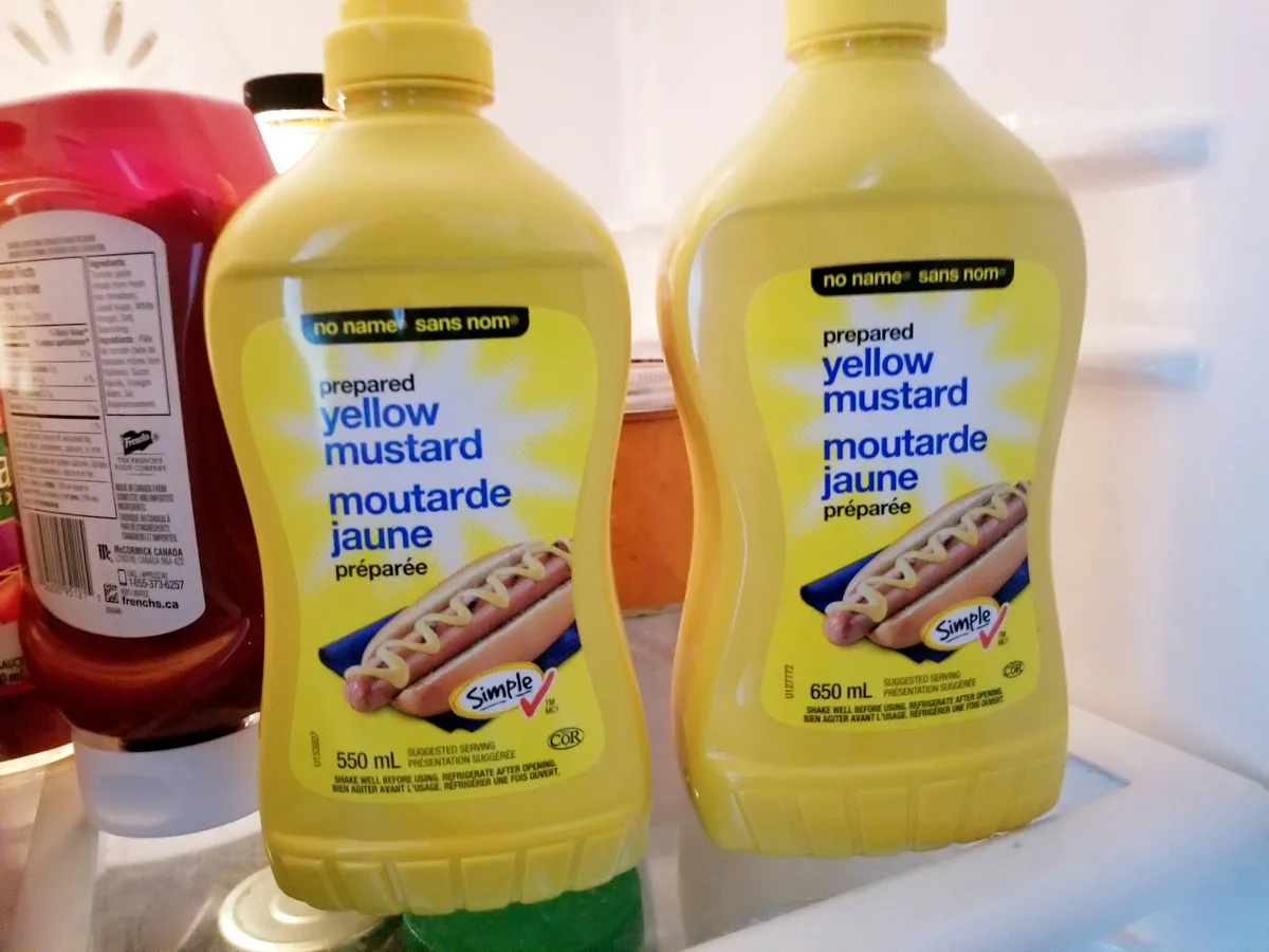 No Name mustard — 650ml to 550ml