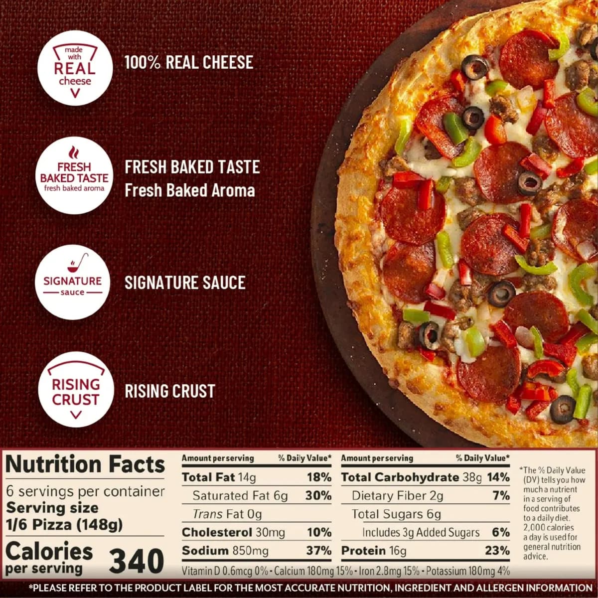 Digiorno Rising Crust Supreme Frozen Pizza — 31.4oz to 29.3oz