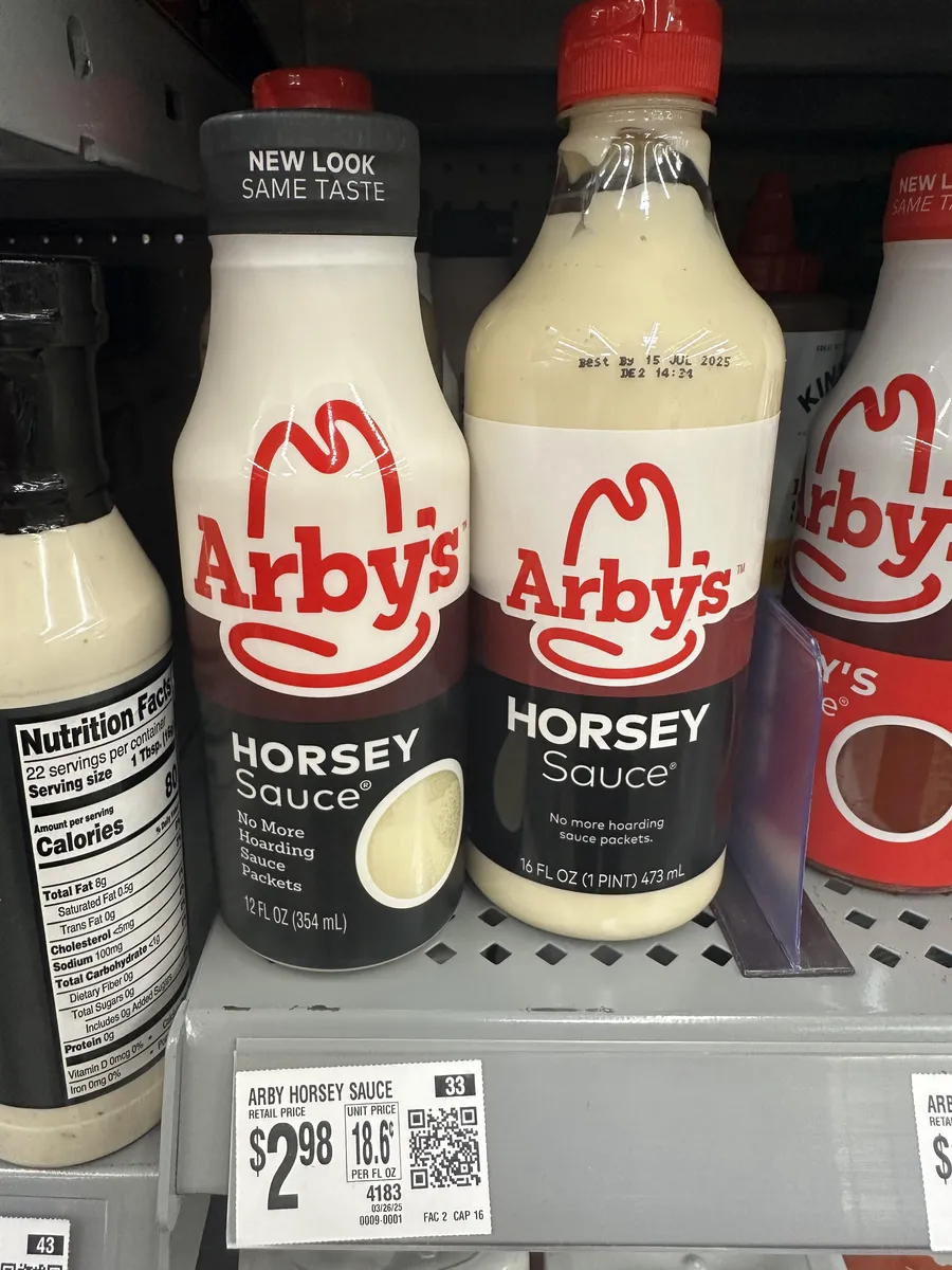 Arby'S horseradish — 16oz to 12oz
