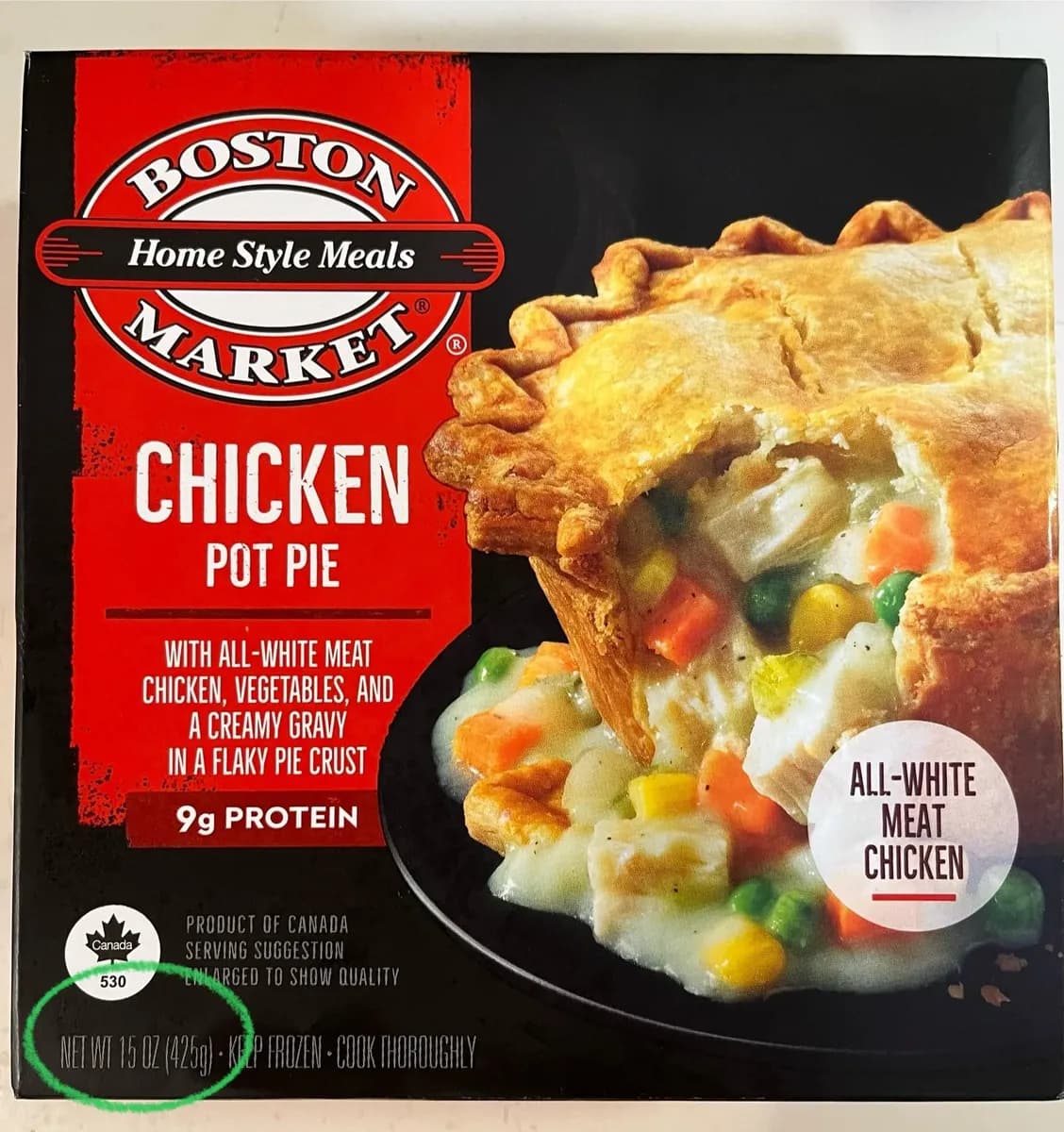 Boston Market Chicken Pot Pie — 16oz to 15oz