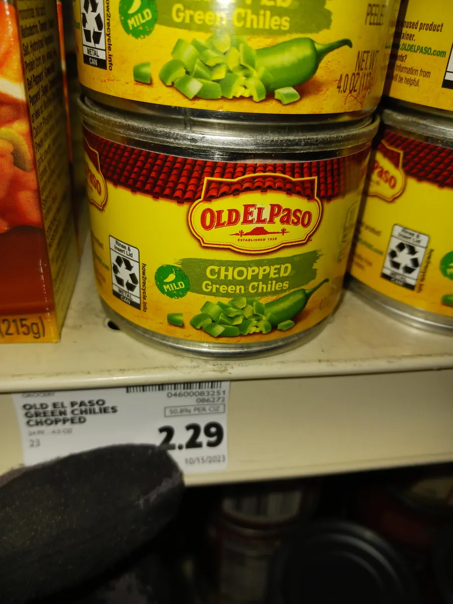 Ortega Chopped Green Chilies — 4.5oz to 4oz