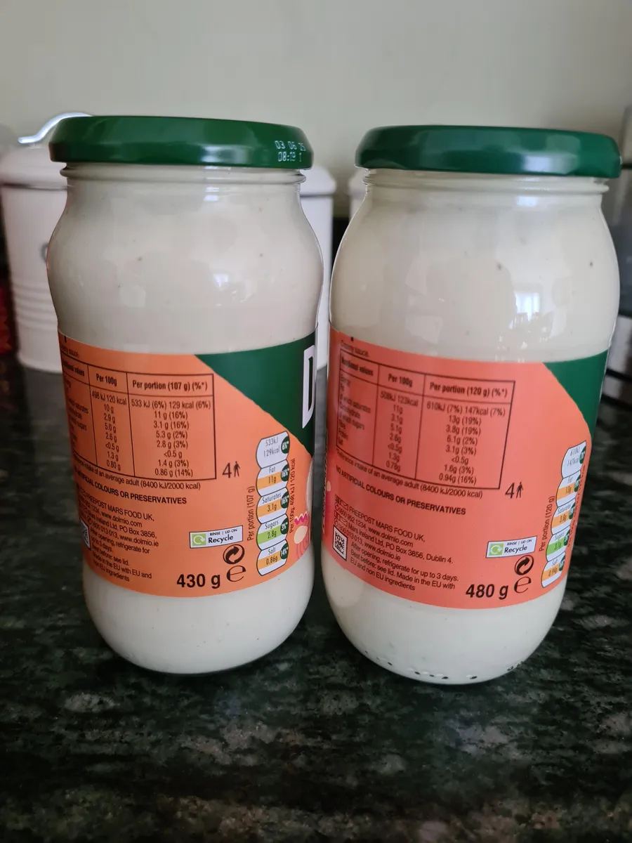 Dolmio Pasta Bake sauce — 480g to 430g