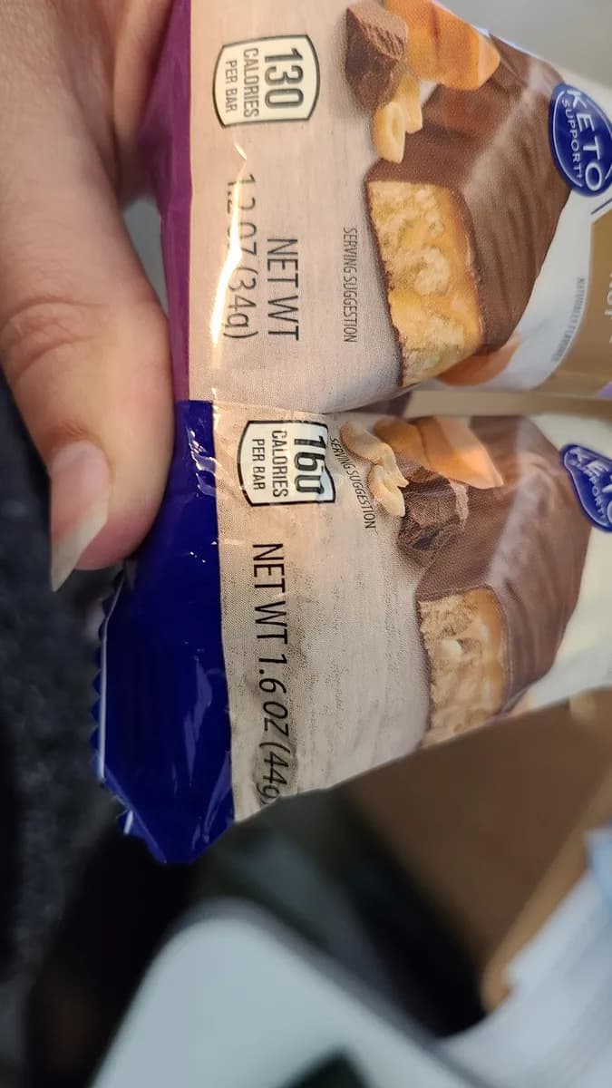 Aldi protein bars — 1.76oz to 1.41oz