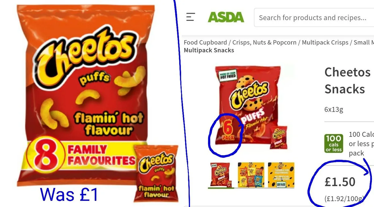 Frito-Lay Cheetos Multi Pack — 8ct to 6ct