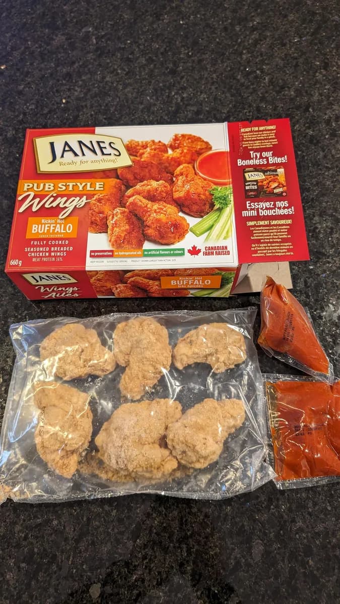 Jane's Pub Style Wings — 7ct to 6ct