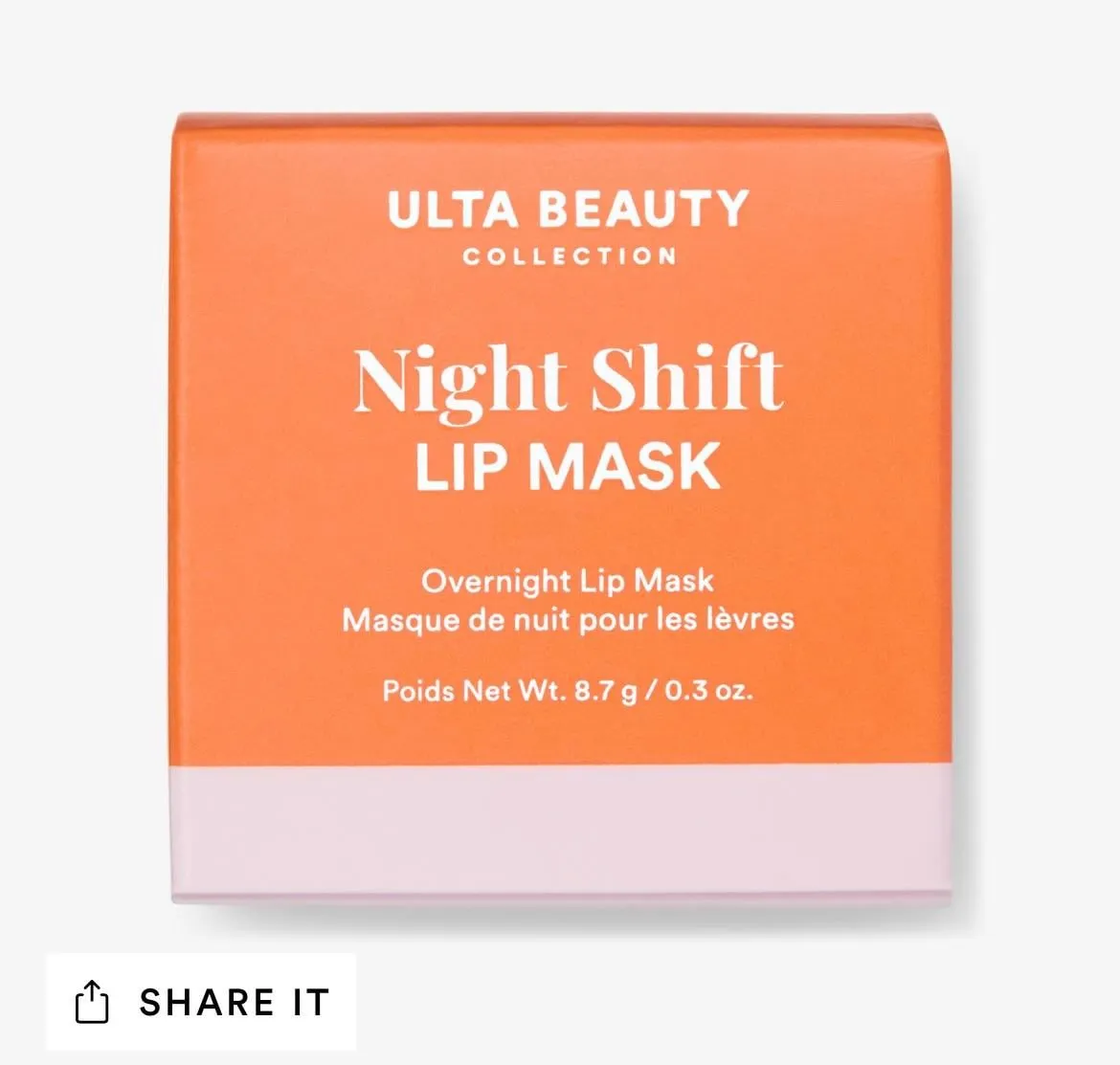 Ulta Beauty Lip Mask — 0.46oz to 0.3oz