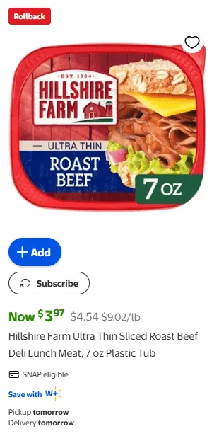 Hillshire Farm Roast Beef package photo