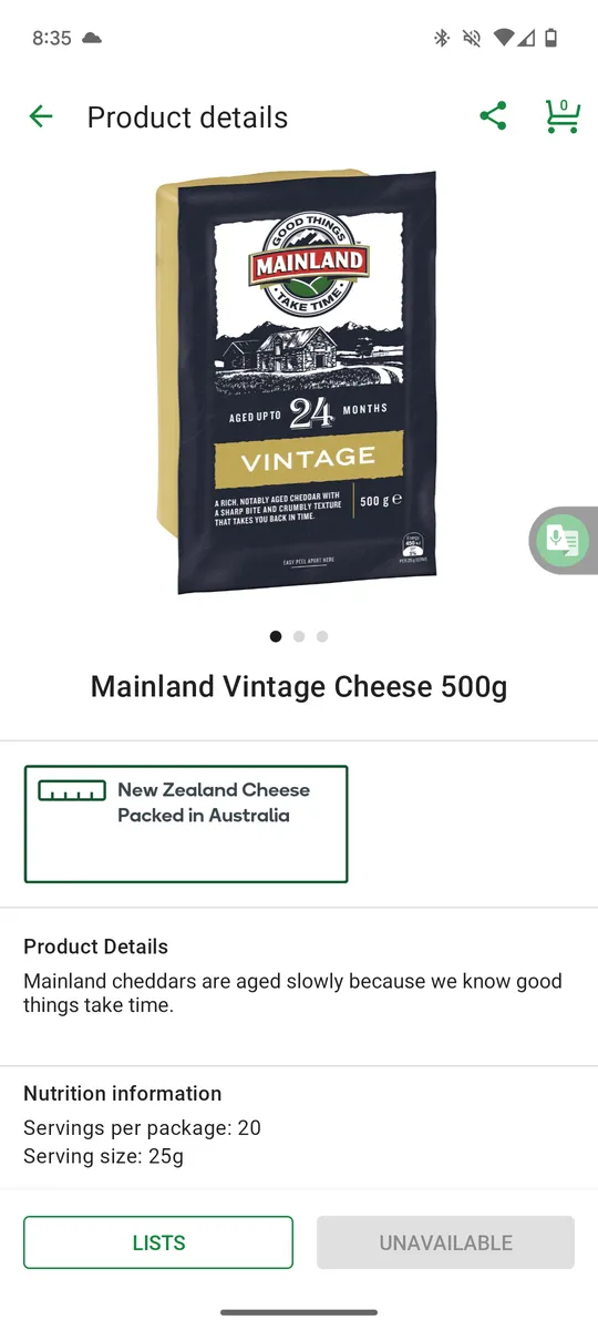 Mainland Cheese — 500g to 400g