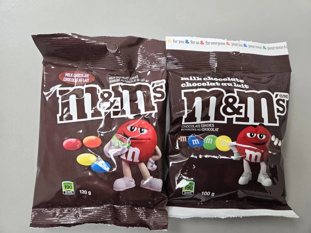 Mars M&Ms Regular and Peanut package