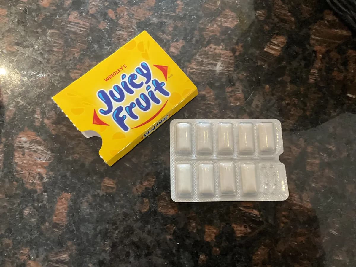 Wrigley Juicy Fruit gum — 10ct to 9ct