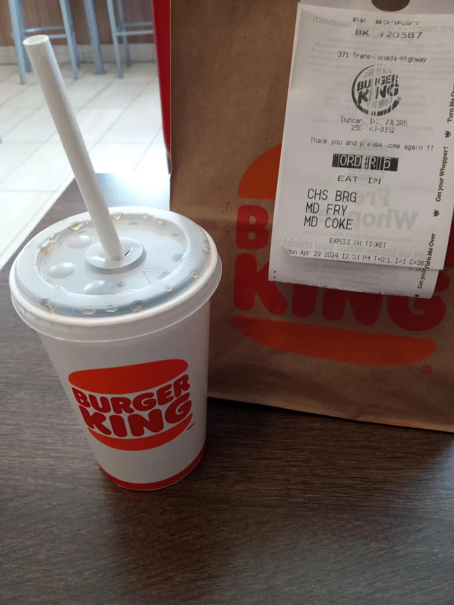 Burger King Medium Drink
