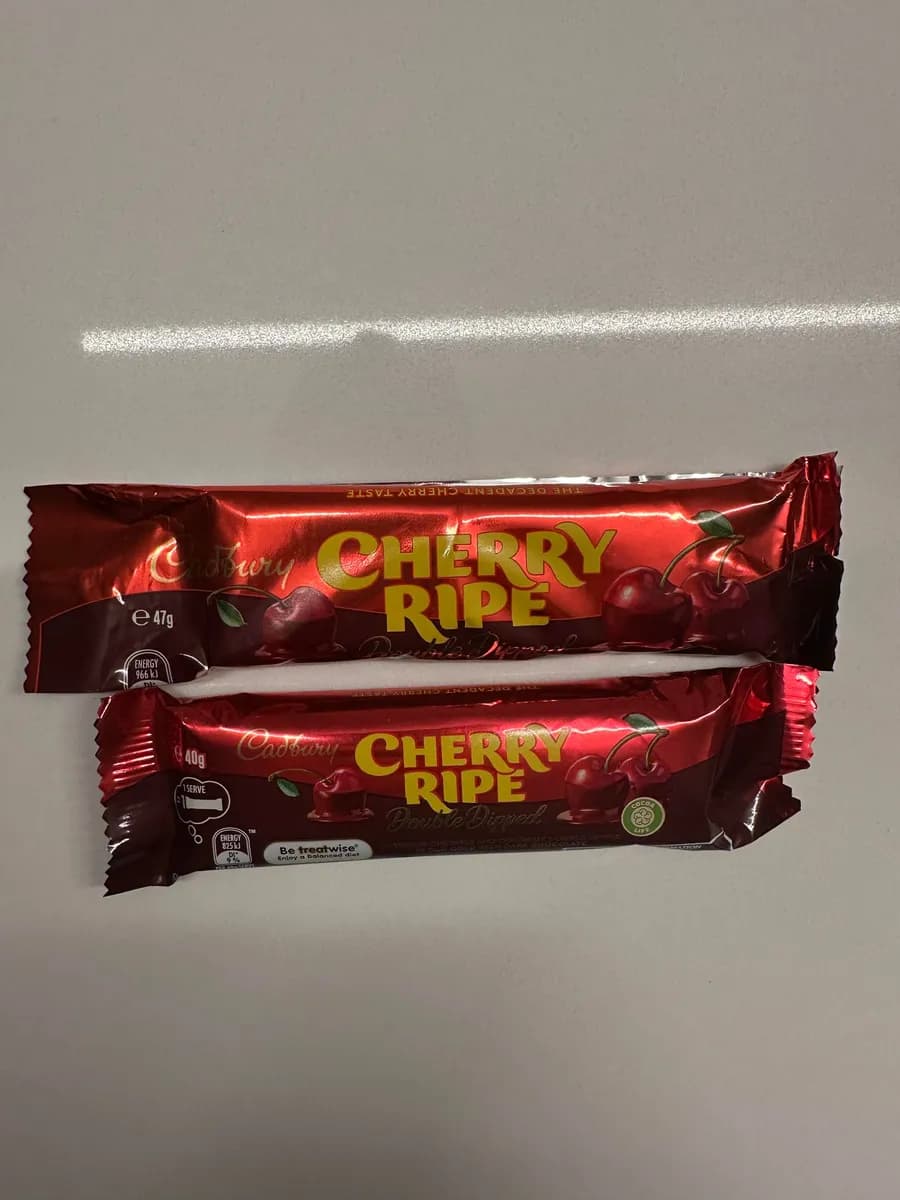 Cherry Ripe Cherry Ripe Double Dipped — 47g to 40g