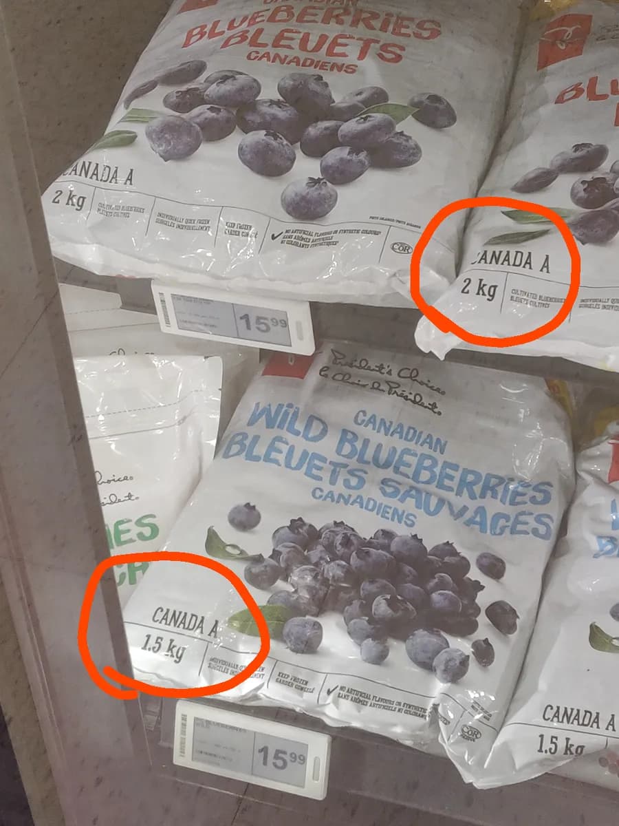 PC Blueberries — 2kg to 1.5kg