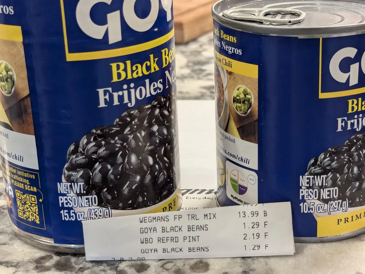 Goya Black Beans — 15.5oz to 10.5oz