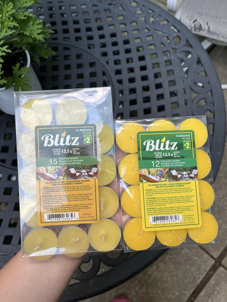 Blitz citronella candles — 15ct to 12ct