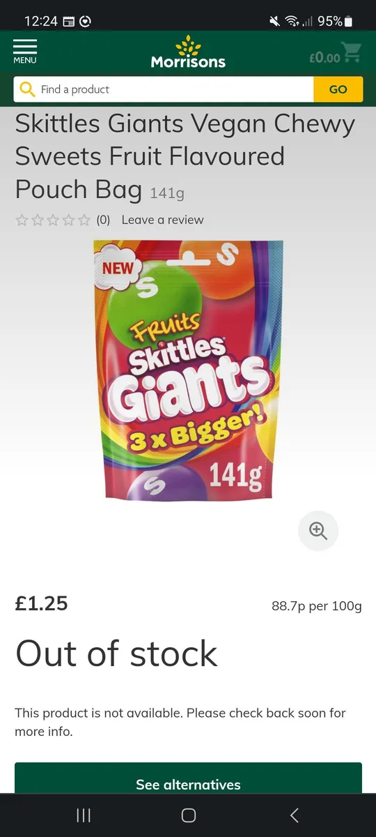 Mars Giant Skittles package