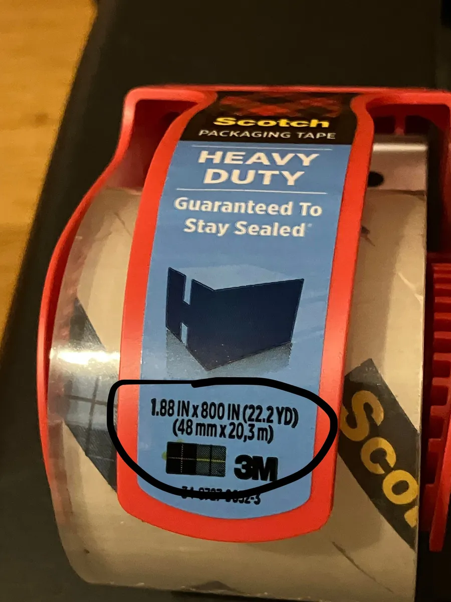 Scotch Shipping Tape — 925inches to 800inches
