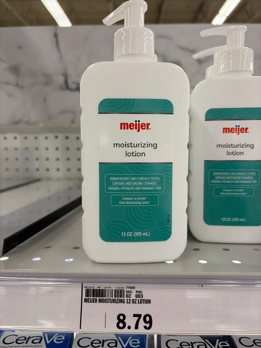 Meijer lotion — 16oz to 12oz