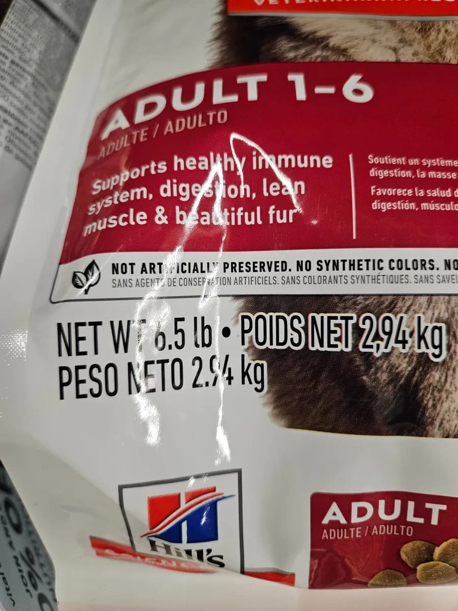 Science Diet Science Diet cat food — 7lb to 6.5lb