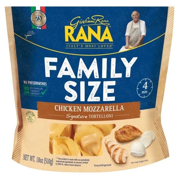 Rana Chicken Mozzarella Tortelloni — 20oz to 18oz