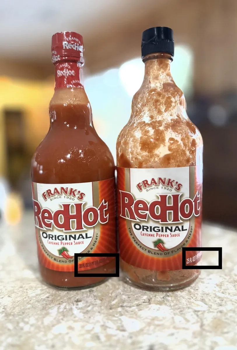 Frank's Frank's Hot Sauce — 25oz to 23oz