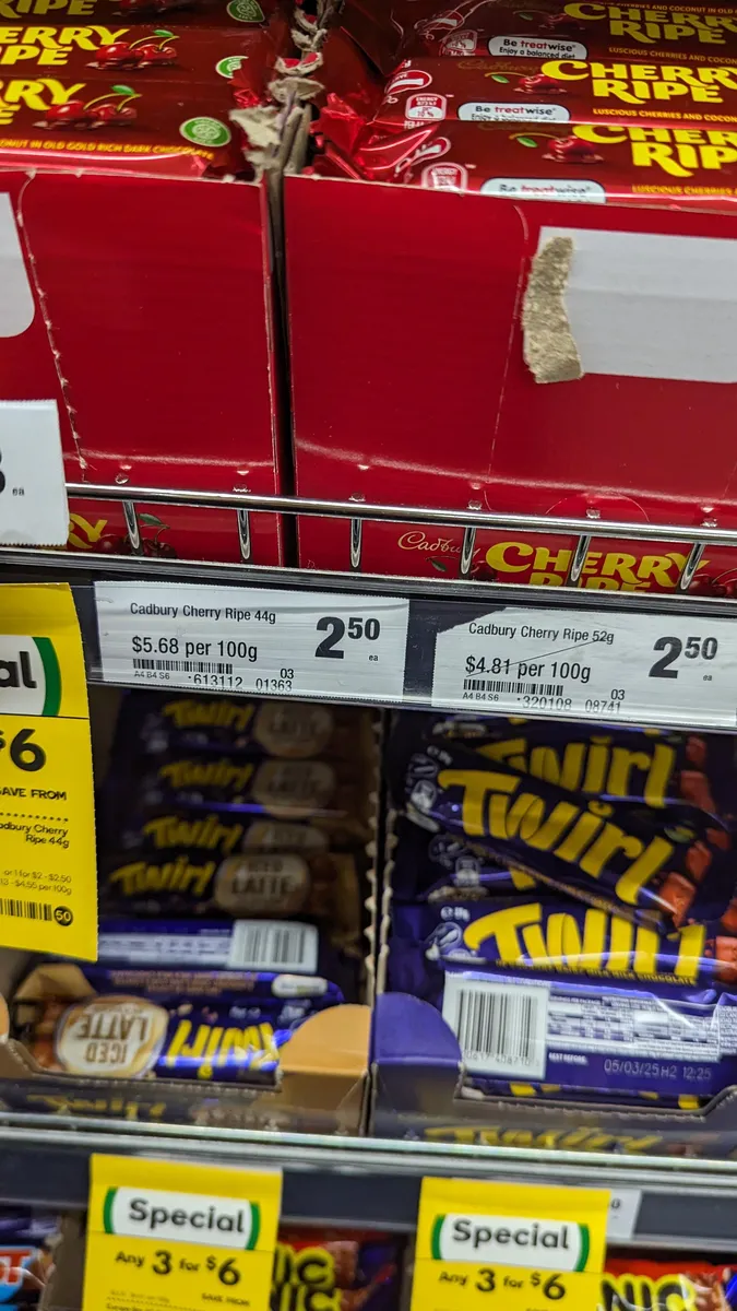 Cadbury Cherry Ripe package