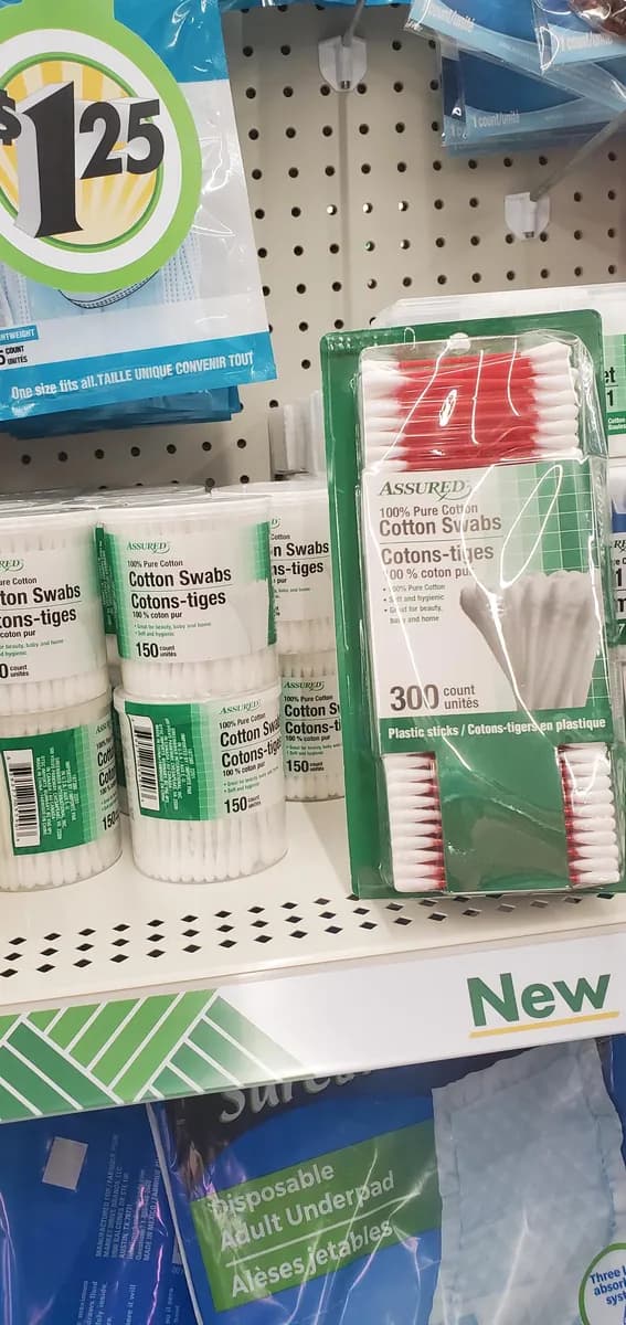 Dollar Tree cotton swabs — 300ct to 100ct
